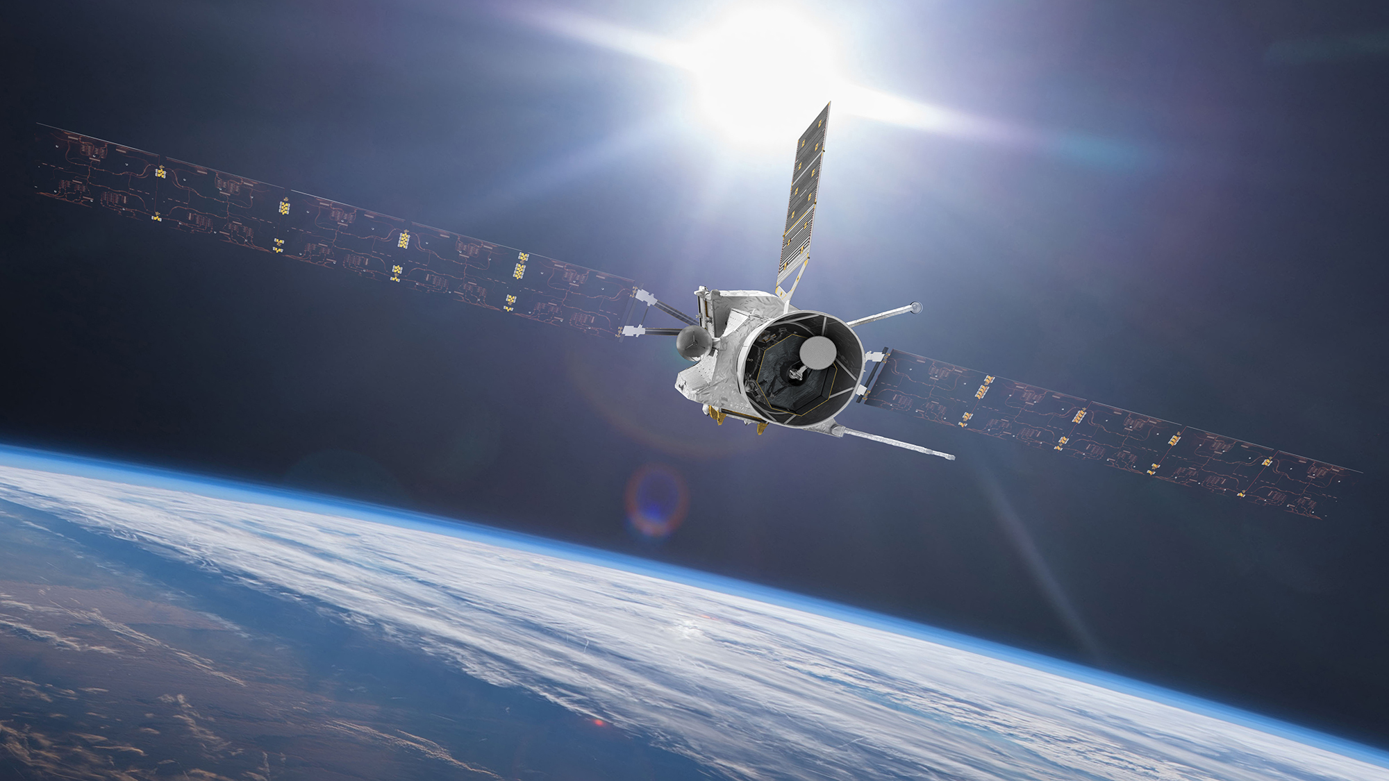 Die Raumsonde BepiColombo bei Verlassen der Erde Grafik ESA