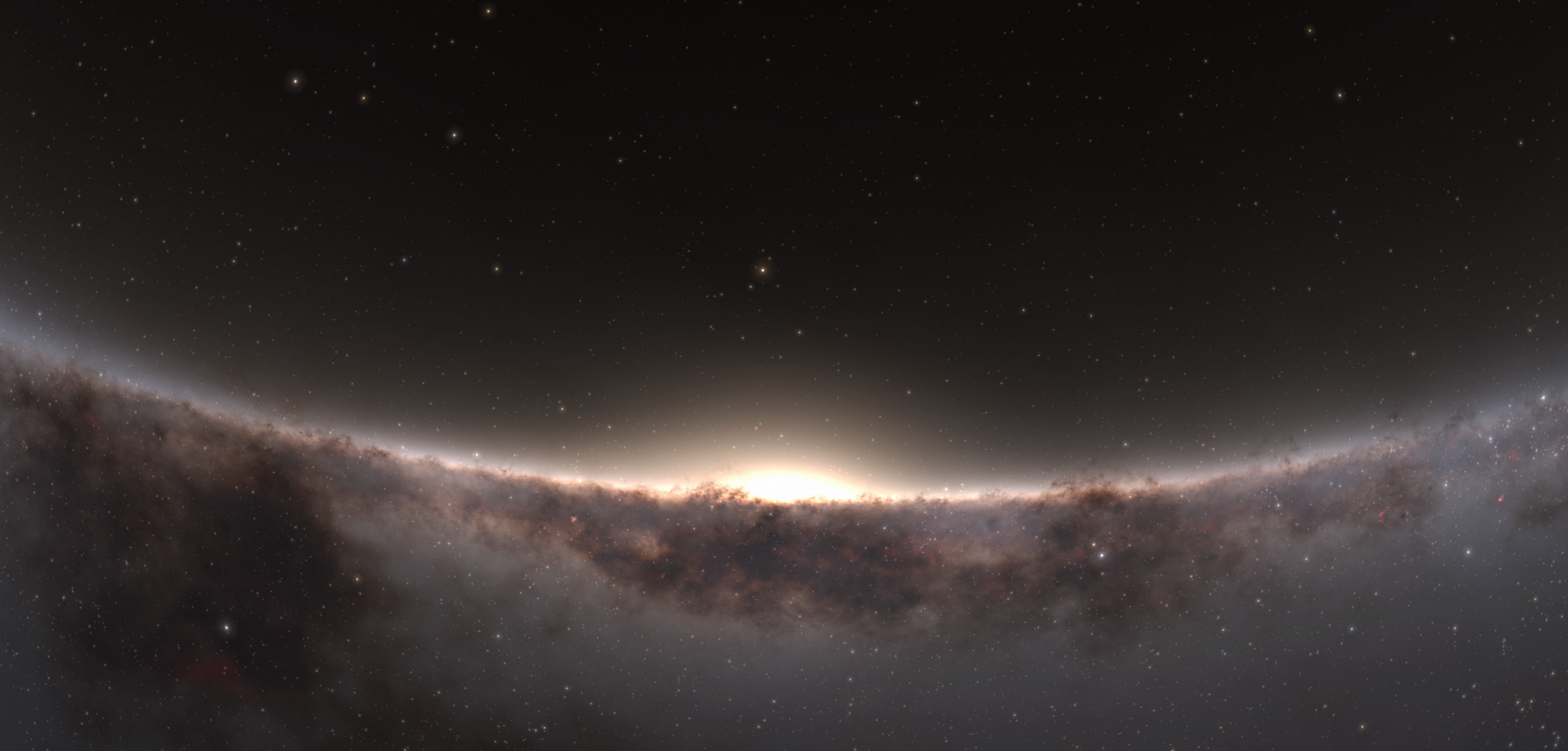 Seitenansicht einer Galaxie.