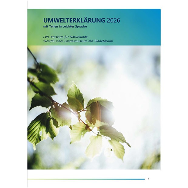 Titelseite der Umwelterklärung  2026 für das LWL-Museum für Naturkunde.