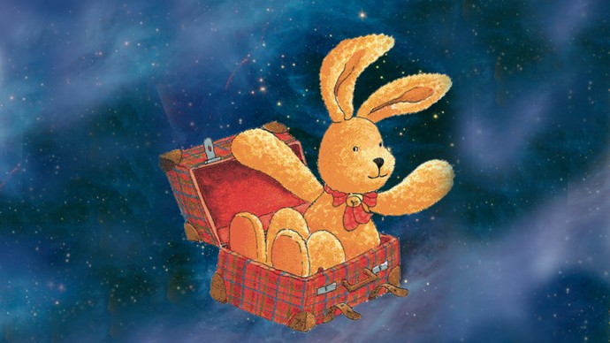 Zeichnung des Hasen Felix, der in einem Koffer sitzt. Illustration Felix: Coppenrath Verlag Münster Zeichnung des Hasen Felix, der in einem Koffer sitzt. Illustration Felix: Coppenrath Verlag Münster