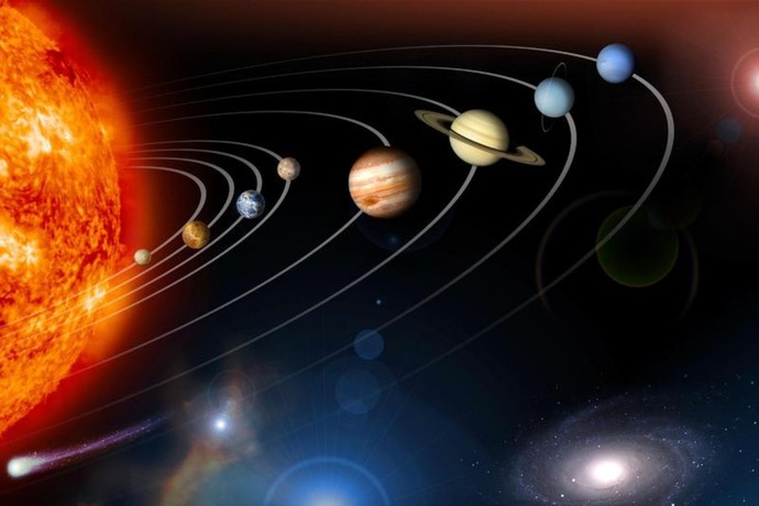 Das Sonnensystem mit seinen Planeten.