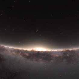 Seitenansicht einer Galaxie.