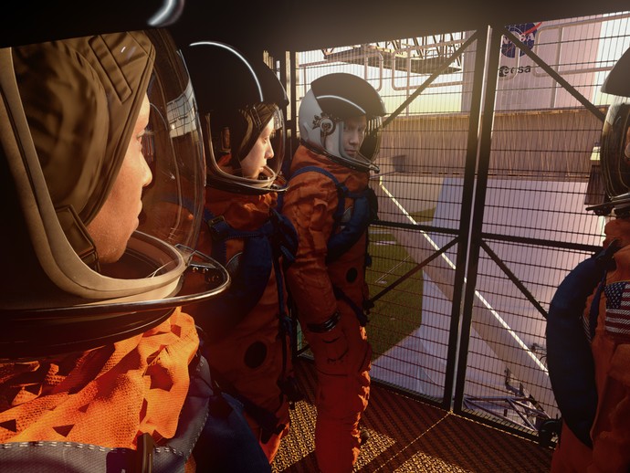 Szenenbild aus "Auf zum Mond und weiter zum Mars". (vergrößerte Bildansicht wird geöffnet)