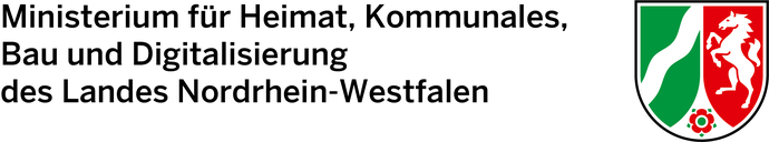 Logo des Ministeriums für Heimat, Kommunales; Bau und Digitalisierung NRW