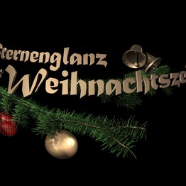 Weihnachtlicher Schriftzug des Titels "Sternenglanz zur Weihnachtszeit".
