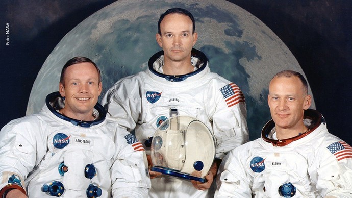 Die drei Astronauten der Apollo-11-Mission. Foto: NASA Die drei Astronauten der Apollo-11-Mission. Foto: NASA