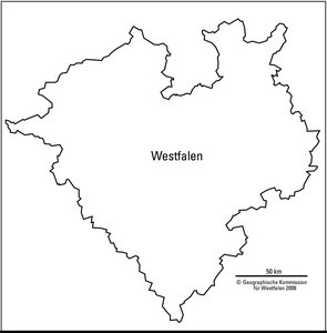 Eine Karte von Westfalen.