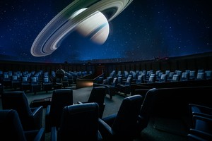 Aufnahme vom Saturn im Planetarium. Foto: LWL/Steinweg