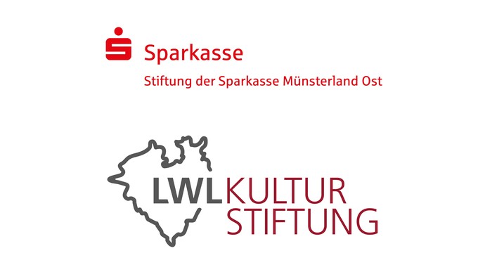 Logo oben: Stiftung der Sparkasse Münsterland Ost. Logo unten: LWL-Kulturstiftung