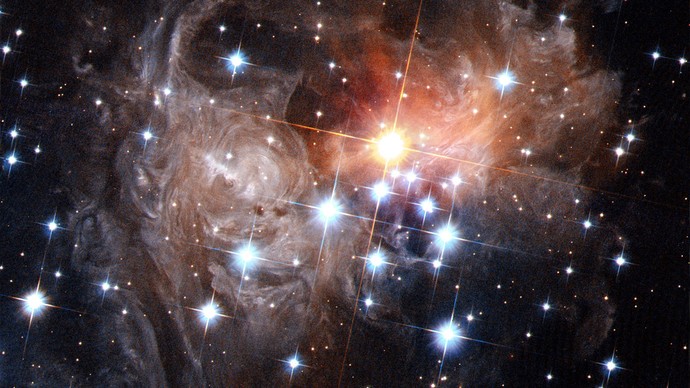 Der veränderliche Stern V838 Monocerotis. Foto: NASA, ESA, and H. Bond (STScI)